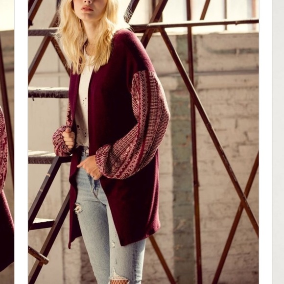 Bubble long sleeve brushed knit Cardigan - Picture 3 of 8